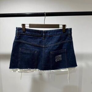 🚩steal authentic Miu Miu Dark Blue Denim Skirt